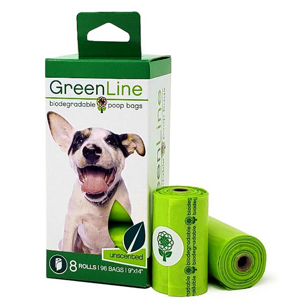 Green Unscented Biodegradable Poop Bags for Dogs