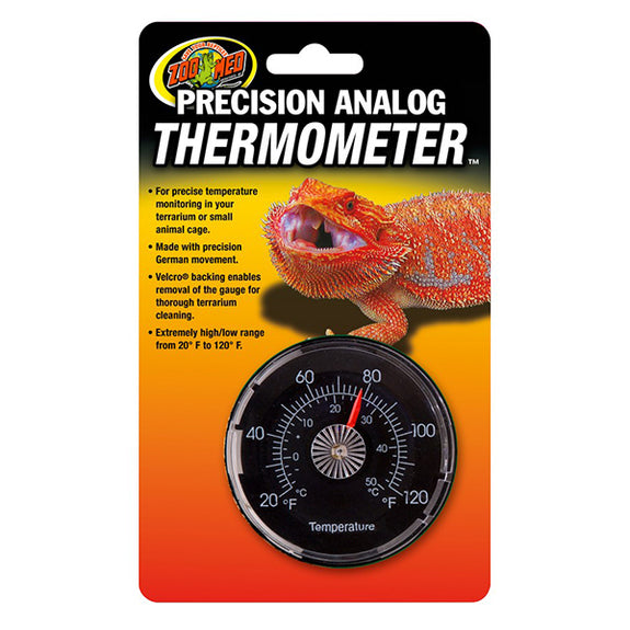 Precision Analog Thermometer Velcro Gauge Reptile Temperature Monitoring System