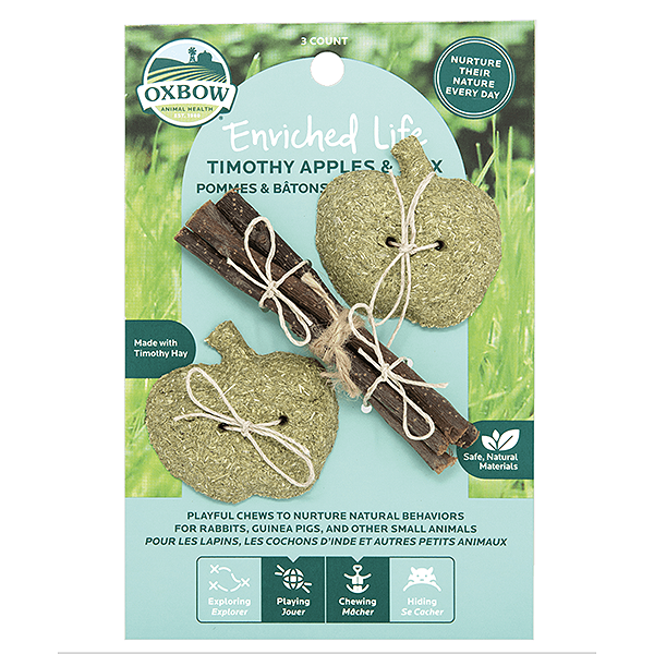 Enriched Life Timothy Apples & Stix Small Animal Treat & Toy