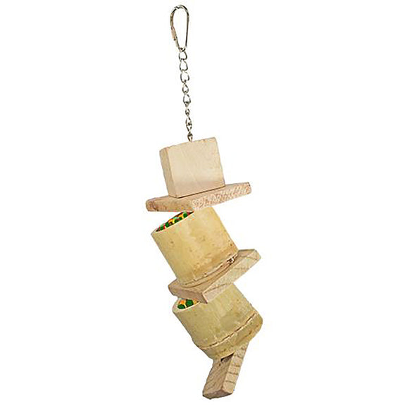 Bamboo Blocks Hanging Small Animal & Bird Treat Dispensing Puzzle Chew Toy