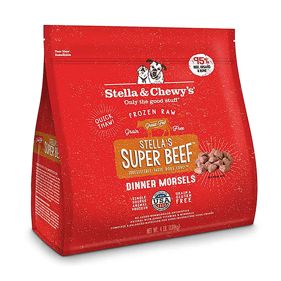 Stella's Super Beef Grain-Free Frozen Raw Dinner Morsels Dog Food