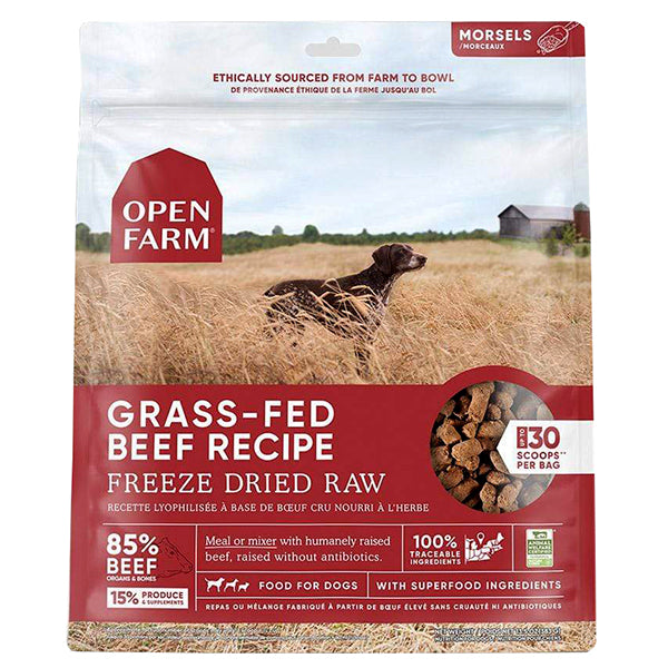 Grass-Fed Beef Recipe Freeze-Dried Morsels Raw Grain-Free Dog Food
