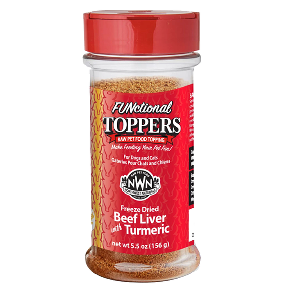 FUNctional Freeze-Dried Raw Toppers Beef Liver with Turmeric Sprinkle for Dogs & Cats