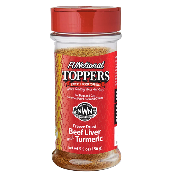 FUNctional Freeze-Dried Raw Toppers Beef Liver with Turmeric Sprinkle for Dogs & Cats