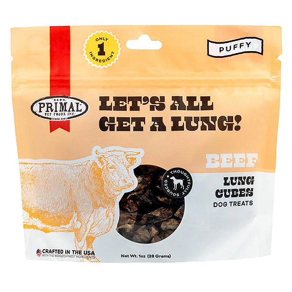 Let's All Get A Lung Dehydrated Beef Lung Cubes Puffy Grain-Free Dog Treats