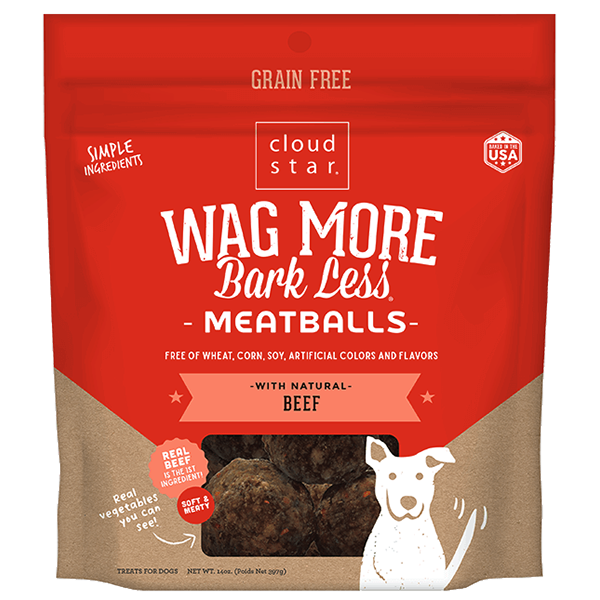 Wag More Bark Less Meatballs Beef Soft Grain-Free Dog Treats