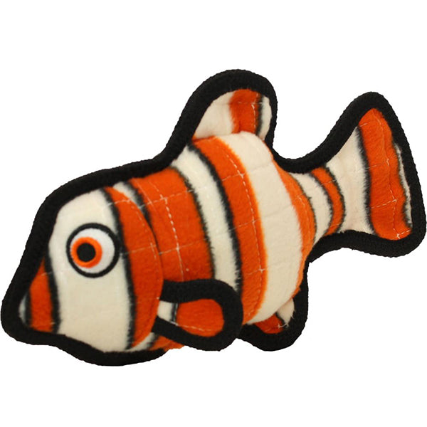 Sea Creatures Bemo The Clown Fish Squeaky Durable Plush Dog Toy Orange