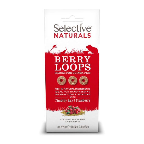 Selective Naturals Berry Loops with Timothy Hay & Cranberry Guinea Pig Natural Crunchy Treats