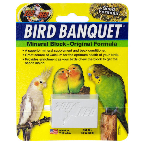 Bird Banquet Mineral Block Original Formula Calcium Bird Chew with Treats Inside