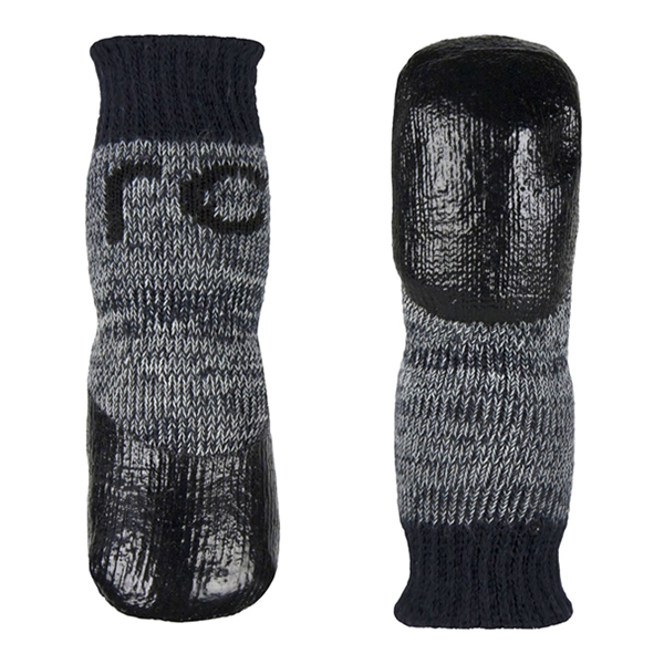Sporty Pawks Protective Dog Socks with Anti-Slip Gripper Bottom Charcoal & Heather Grey