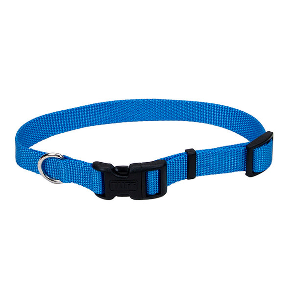 Adjustable Nylon Collar with Tuff Buckle Blue Lagoon