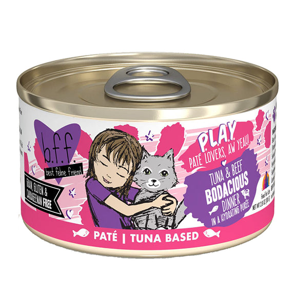 B.F.F. PLAY Tuna & Beef Bodacious Pate Canned Grain-Free Wet Cat Food