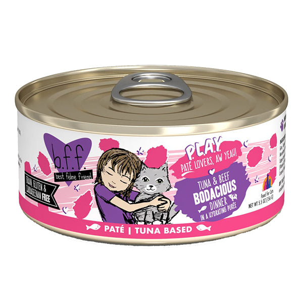 B.F.F. PLAY Tuna & Beef Bodacious Pate Canned Grain-Free Wet Cat Food