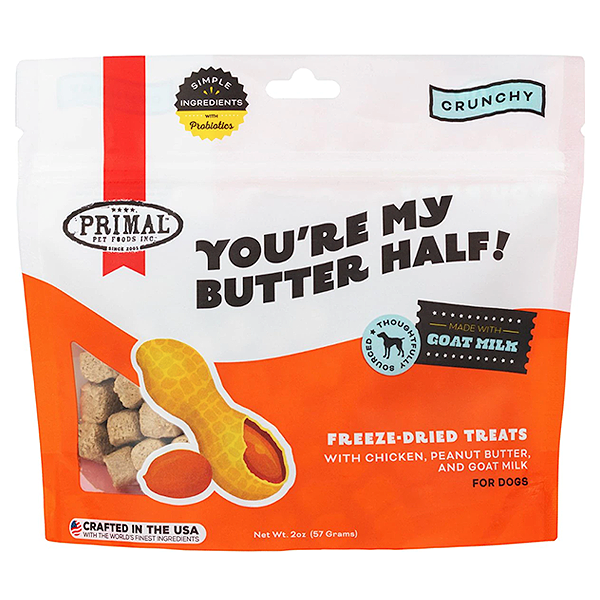 You're My Butter Half! Crunchy Freeze-Dried Chicken, Peanut Butter & Goat Milk Grain-Free Dog Treats