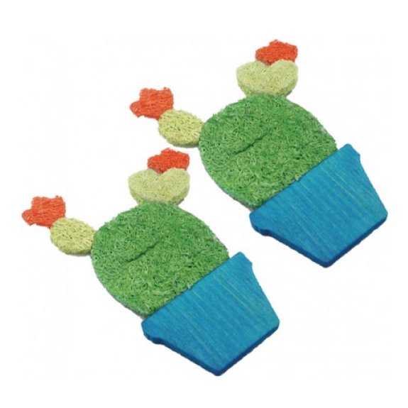 Nibbles Loofah Potted Cactus Small Animal Chew Toys