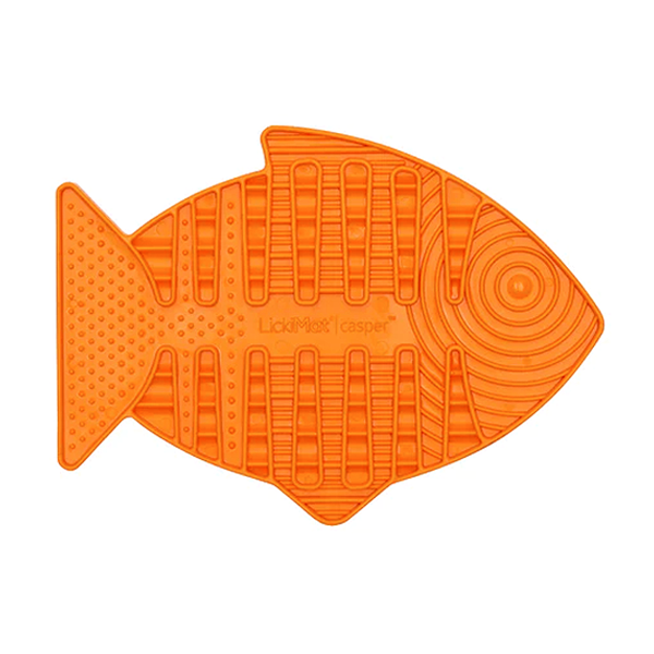 LickiMat Classic Casper Solo Treat-Dispensing Cat Toy Orange