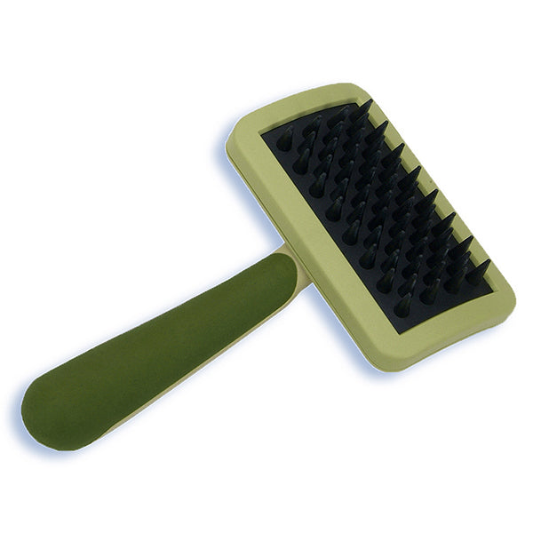 Safari Cat Rubber Curry Massaging Brush with Handle