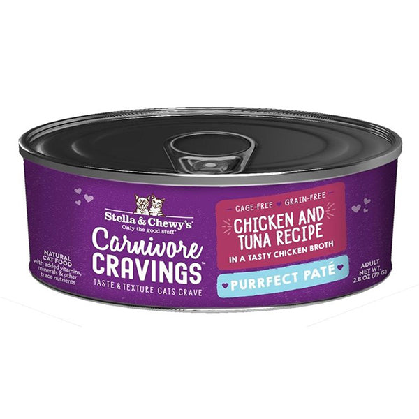 Carnivore Cravings Purrfect Pate Chicken & Tuna Recipe Wet Canned Cat Food