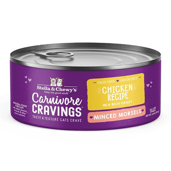 Carnivore Cravings Minced Morsels Chicken Recipe Grain-Free Wet Canned Cat Food