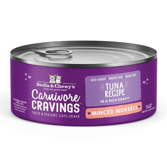Carnivore Cravings Minced Morsels Tuna Recipe Grain-Free Wet Canned Cat Food