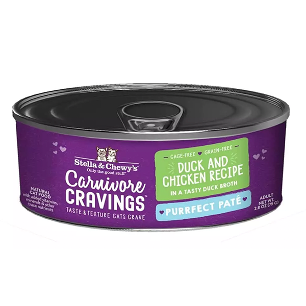 Carnivore Cravings Purrfect Pate Duck & Chicken Recipe Wet Canned Cat Food