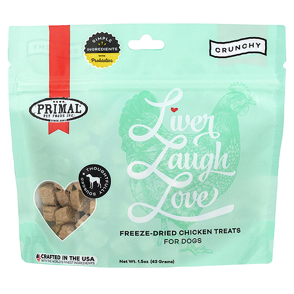 Liver Laugh Love Crunchy Freeze-Dried Chicken & Chicken Liver Grain-Free Dog Treats