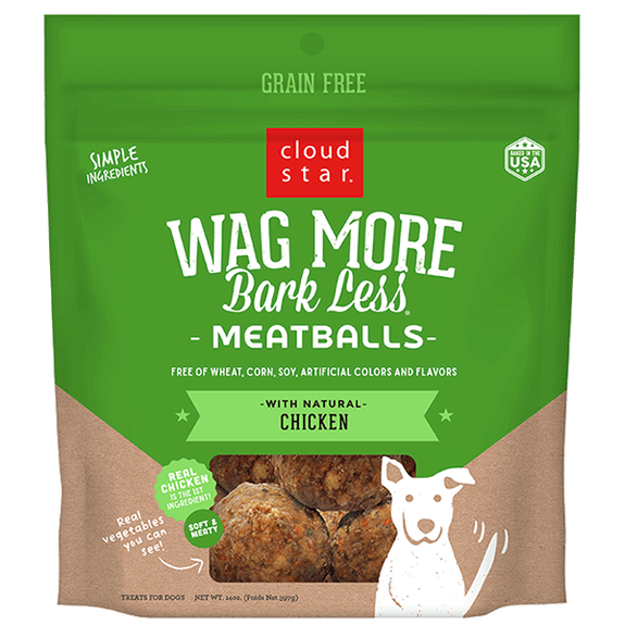 Wag More Bark Less Meatballs Chicken Soft Grain-Free Dog Treats