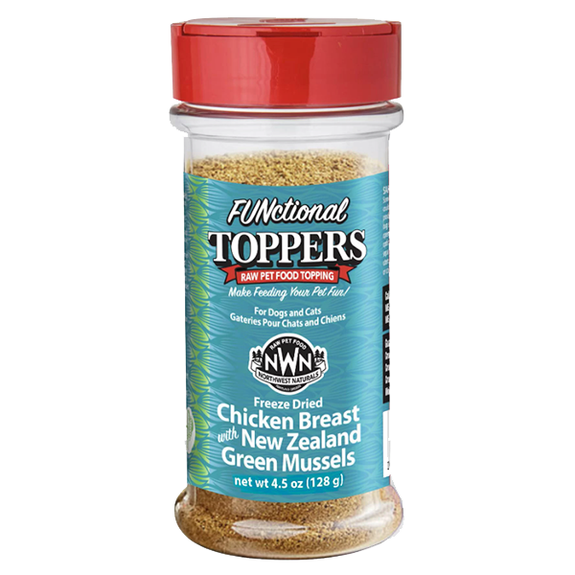 FUNctional Freeze-Dried Raw Toppers Chicken Breast with New Zealand Green Mussels Sprinkle for Dogs & Cats