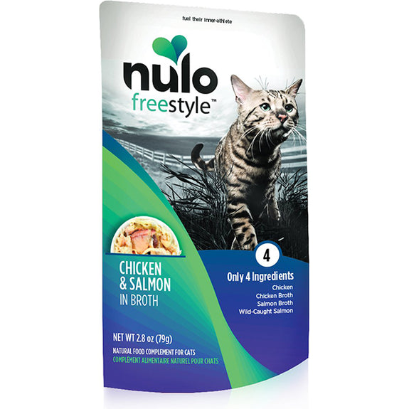 FreeStyle Chicken & Salmon in Broth Grain-Free Wet Cat Food Topper Pouches
