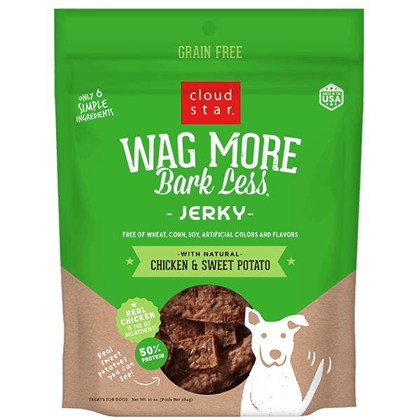 Wag More Bark Less Jerky Chicken & Sweet Potato Grain-Free Dog Treats