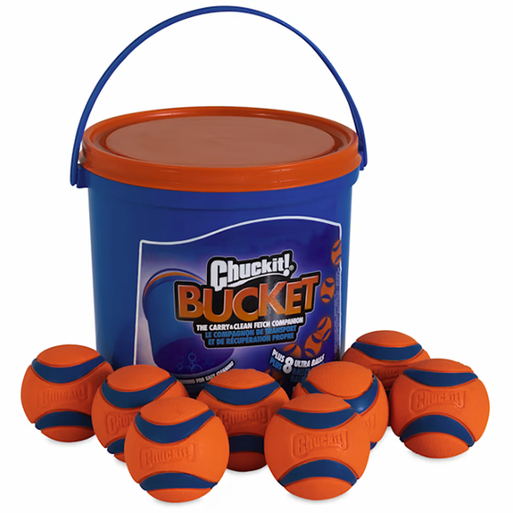 Chuckit! Bucket with Ultra Balls Dog Toy & Toy Washer