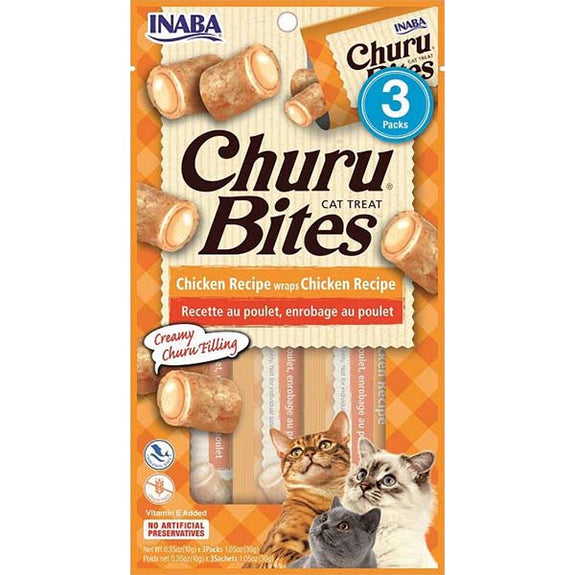Churu Bites Soft Chicken Flavor with Chicken Filling Inside Grain-Free Cat Treats
