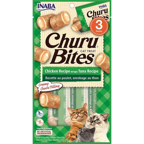 Churu Bites Soft Chicken Flavor with Tuna Filling Inside Grain-Free Cat Treats