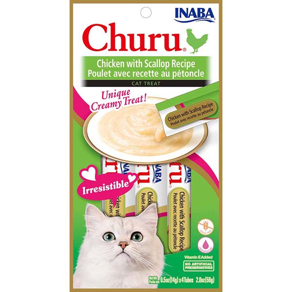 Churu Chicken with Scallop Puree Grain-Free Lickable Cat Treat
