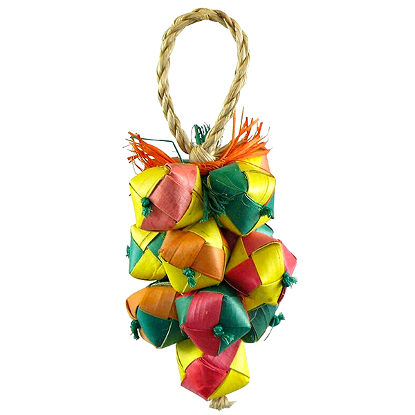 Cluster Square Balls Hanging Bird Chew Toy Multicolored