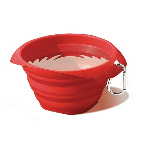 Collaps A Bowl Silicone Travel Dog Bowl Red