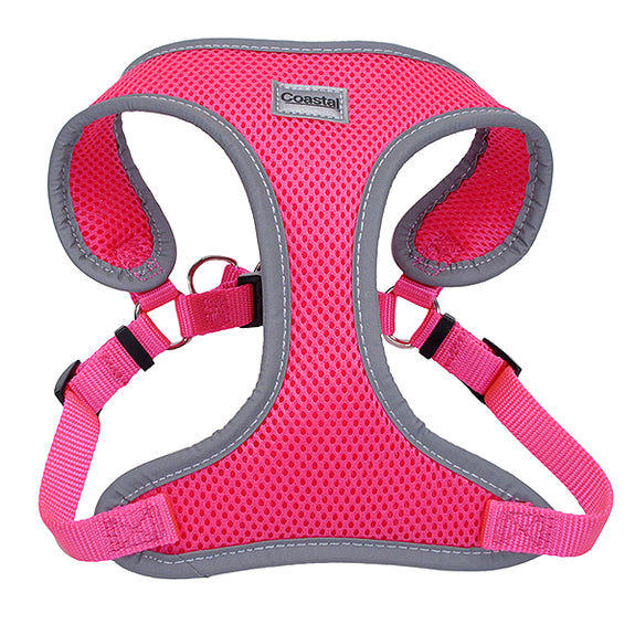 Comfort Soft Reflective Wrap Adjustable Dog Harness Neon Pink