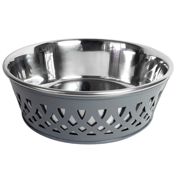 Country Bowl Stainless Steel Gray Pet Dish