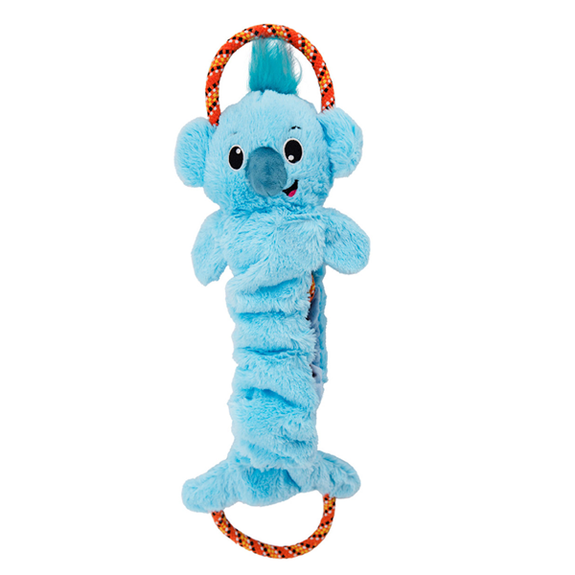 Crunch N Scrunch Koala Long Plush Crinkle Squeaky Dog Toy with Rope