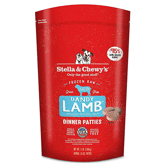 Dandy Lamb Grain-Free Frozen Raw Dinner Patties Dog Food