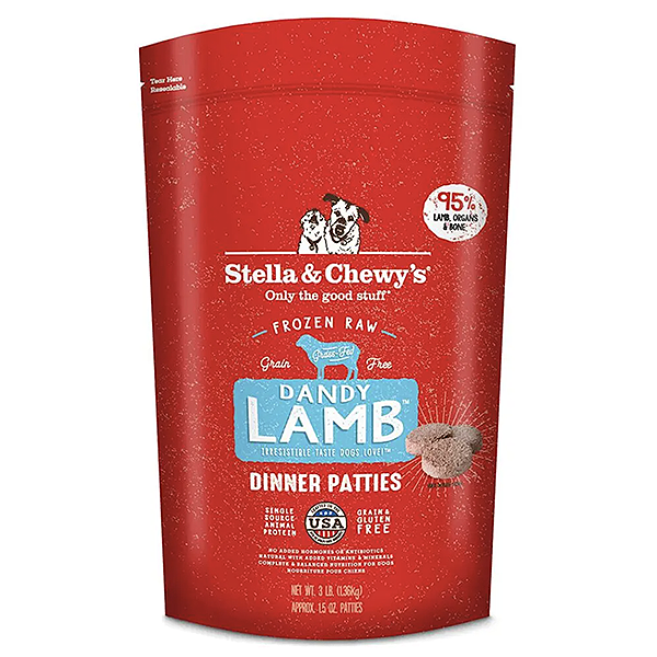 Dandy Lamb Grain-Free Frozen Raw Dinner Patties Dog Food