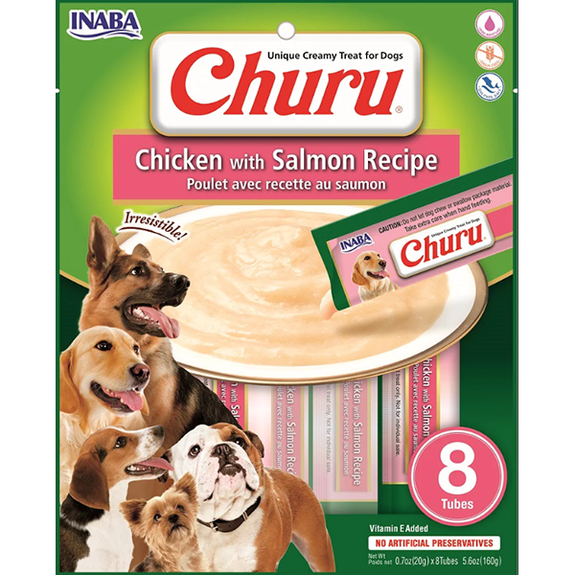 Churu Chicken with Salmon Puree Grain-Free Lickable Dog Treat