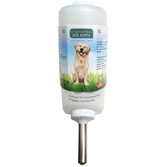 Mountable Plastic Water Bottle with Stainless Steel Spring Sipper Tube for Dogs