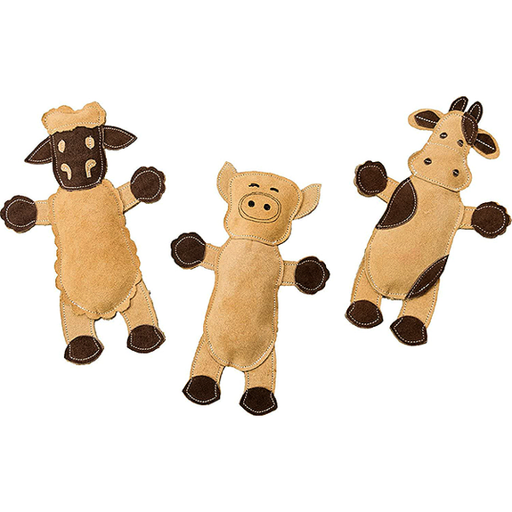 SPOT Dura-Fused Leather Barnyard Friends Durable Dog Plush Toy