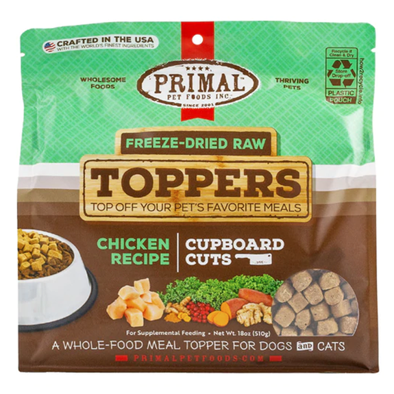 Freeze-Dried Raw Toppers Cupboard Cuts Chicken Recipe Grain-Free Dog Food Supplement