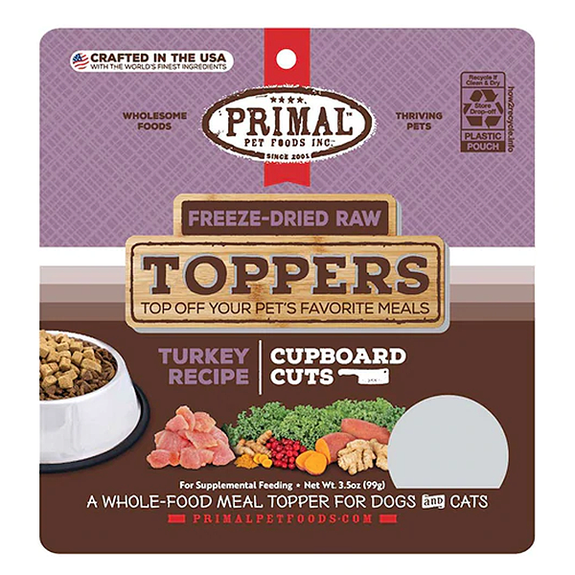 Freeze-Dried Raw Toppers Cupboard Cuts Turkey Recipe Grain-Free Dog Food Supplement