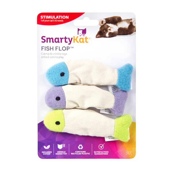 Fish Flop Crinkle Catnip Cat Toy 3 Pack