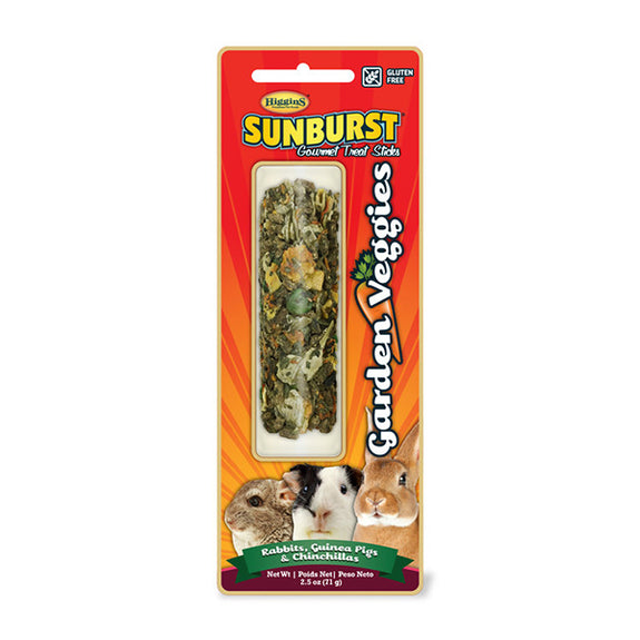 Sunburst Garden Veggies Gourmet Small Animal Treat Stick for Rabbits, Guinea Pigs, & Chinchillas
