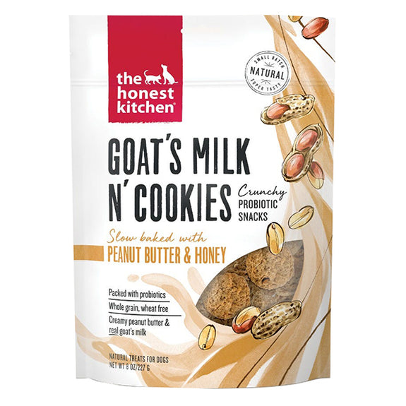 Goat's Milk 'N Cookies Slow Baked with Peanut Butter & Honey Crunchy Probiotic Dog Treats