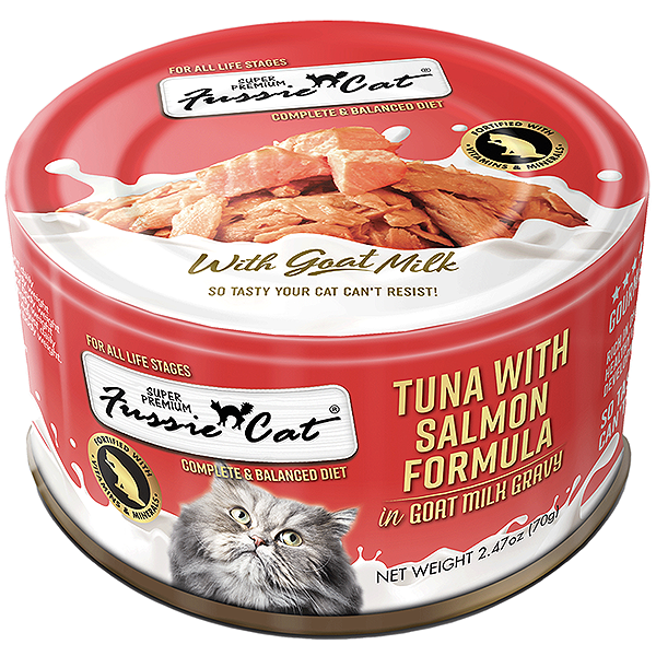 Super Premium Tuna with Salmon Formula in Goat Milk Gravy Wet Canned Grain-Free Cat Food